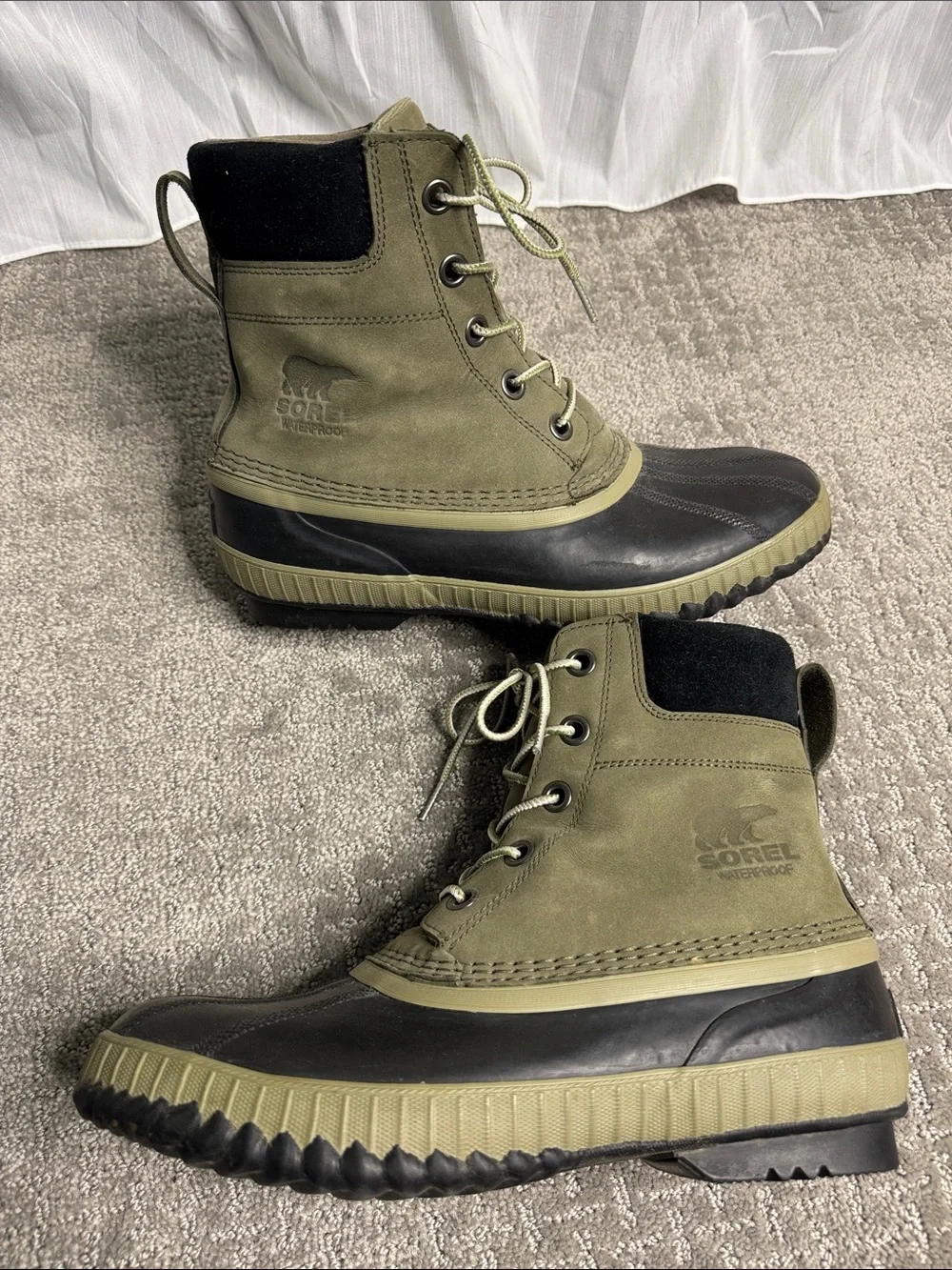 Sorel Men's Olive Green and Black Rain & Snow Boots